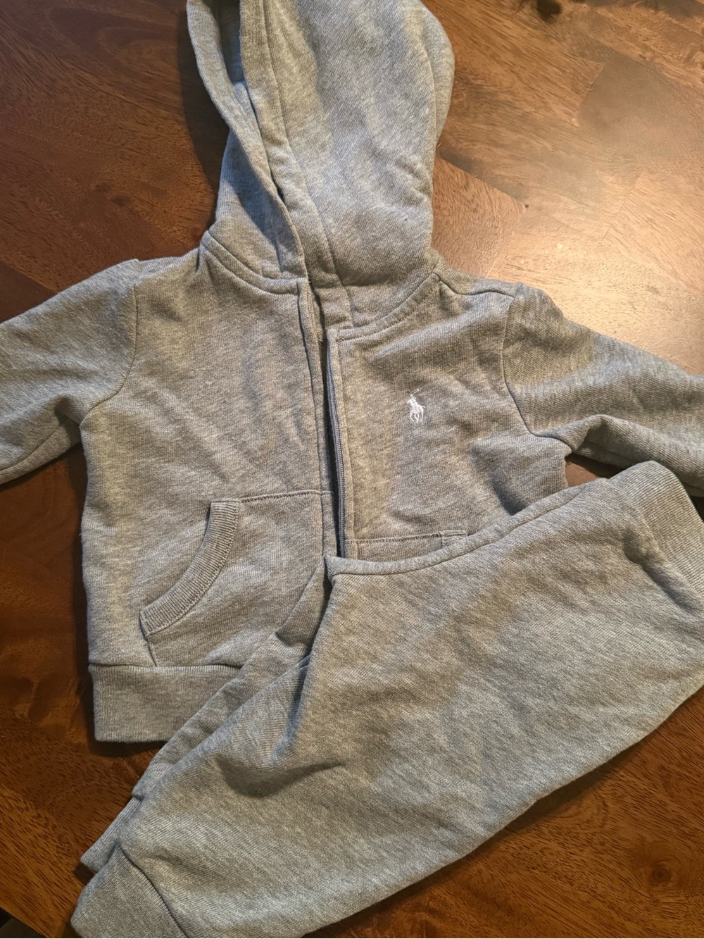 Ralph Lauren Light Gray Hooded Sweatshirt and Joggers 9 months